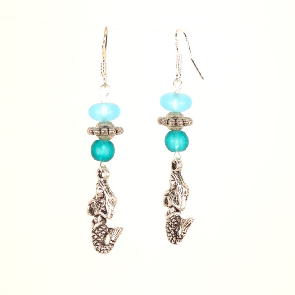 Mini Mermaid & Aqua Ornaments Earrings